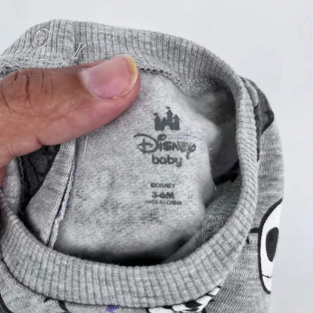 Disney Nightmare Before Christmas Set Girls 3-6M Gray Jack Sally Fleece‎ Flare